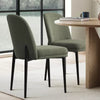 Upholstered Dining Chairs with Linen Blend Fabric and Metal Legs 1-Piece