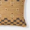 Woven with Cross Stitching Lumbar Throw Pillow Brown/Cream