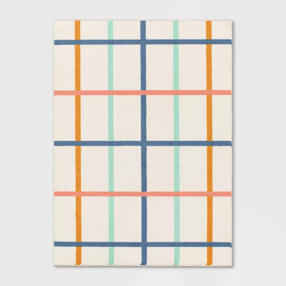 Window Pane Square Rug Window Pane Kids' Area Rug 4' x 5'5