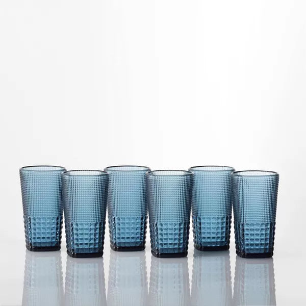 15oz 5pk Crystal Malcolm Ice Beverage Glasses Blue