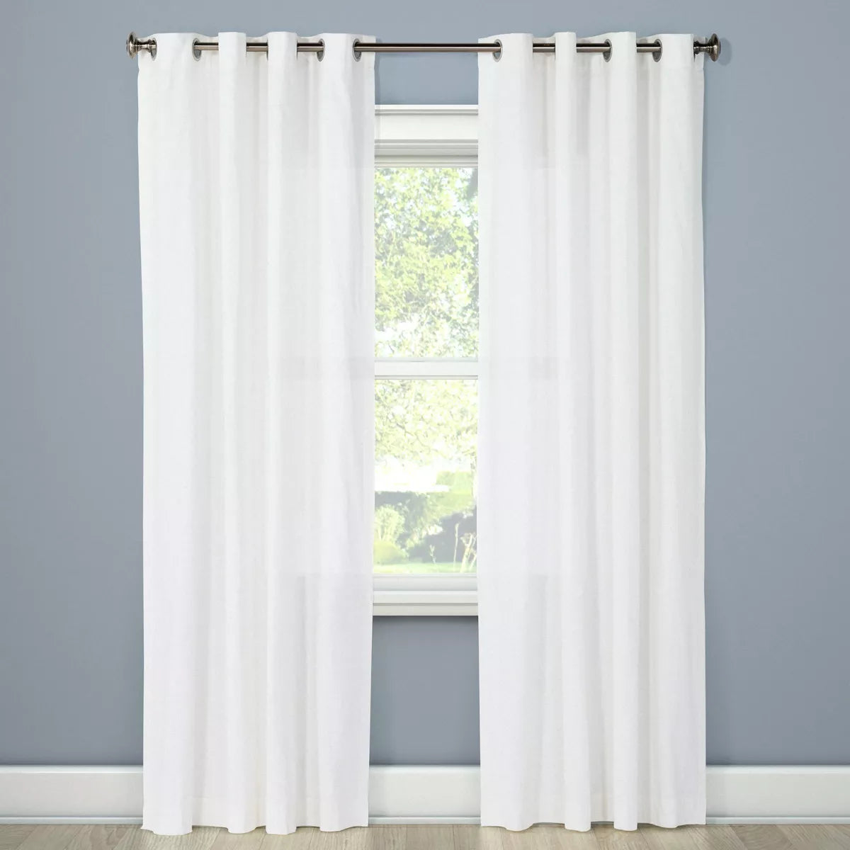 1pc Light Filtering Solid Window Curtain Panel