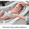 Baby to Toddler Bath 4-in-1 Sling ‘n Seat Tub with Removable Infant Support and 2 Toys, Climbing Leaves
