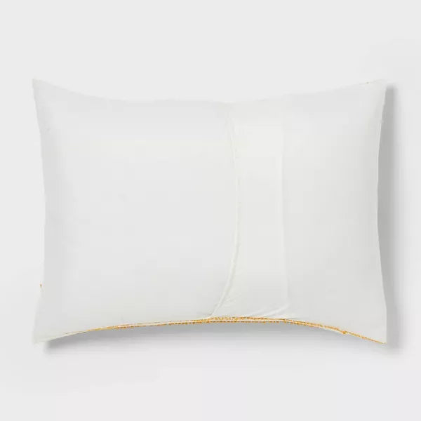 8pc Clipped Jacquard Striped Comforter and Sheet Set Yellow - King