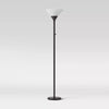 Torchiere Floor Lamp with Glass Shade