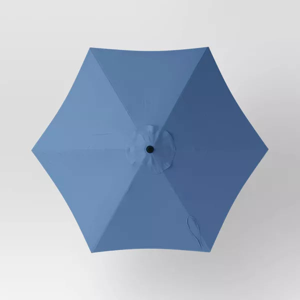 Round Outdoor Patio Market Umbrella with Black Pole