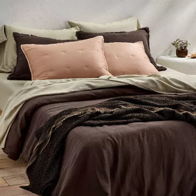 Heavyweight Linen Blend Comforter and Sham Set - King/California King