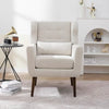 Chenille Upholstered Arm Chair, Comfy Soft Padded Lounge Chair with a Pillow and Solid Wood Legs