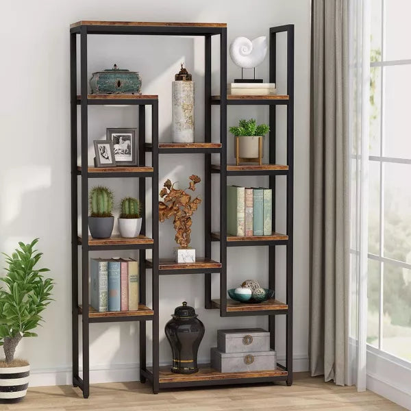 6-Tier Bookshelf, Industrial Book Display Rack