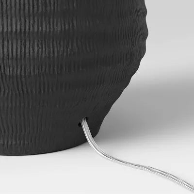 Large Textured Ceramic Lamp Base Black