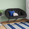 Double Dish Dorm Loveseat Sofa Chair Black