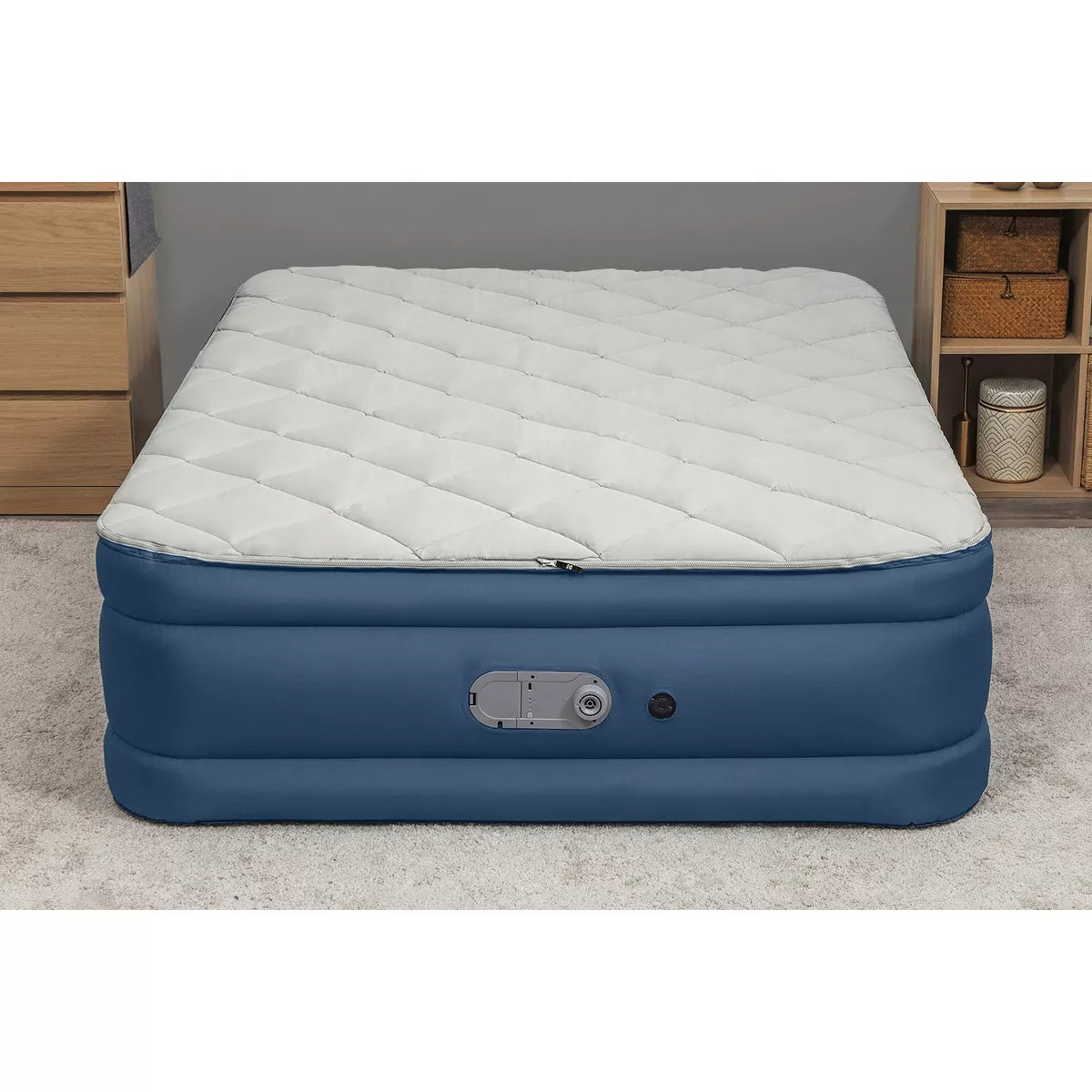 AlwayzAire Tough Guard Duvet Top Air Mattress Queen with Built-in Dual ...