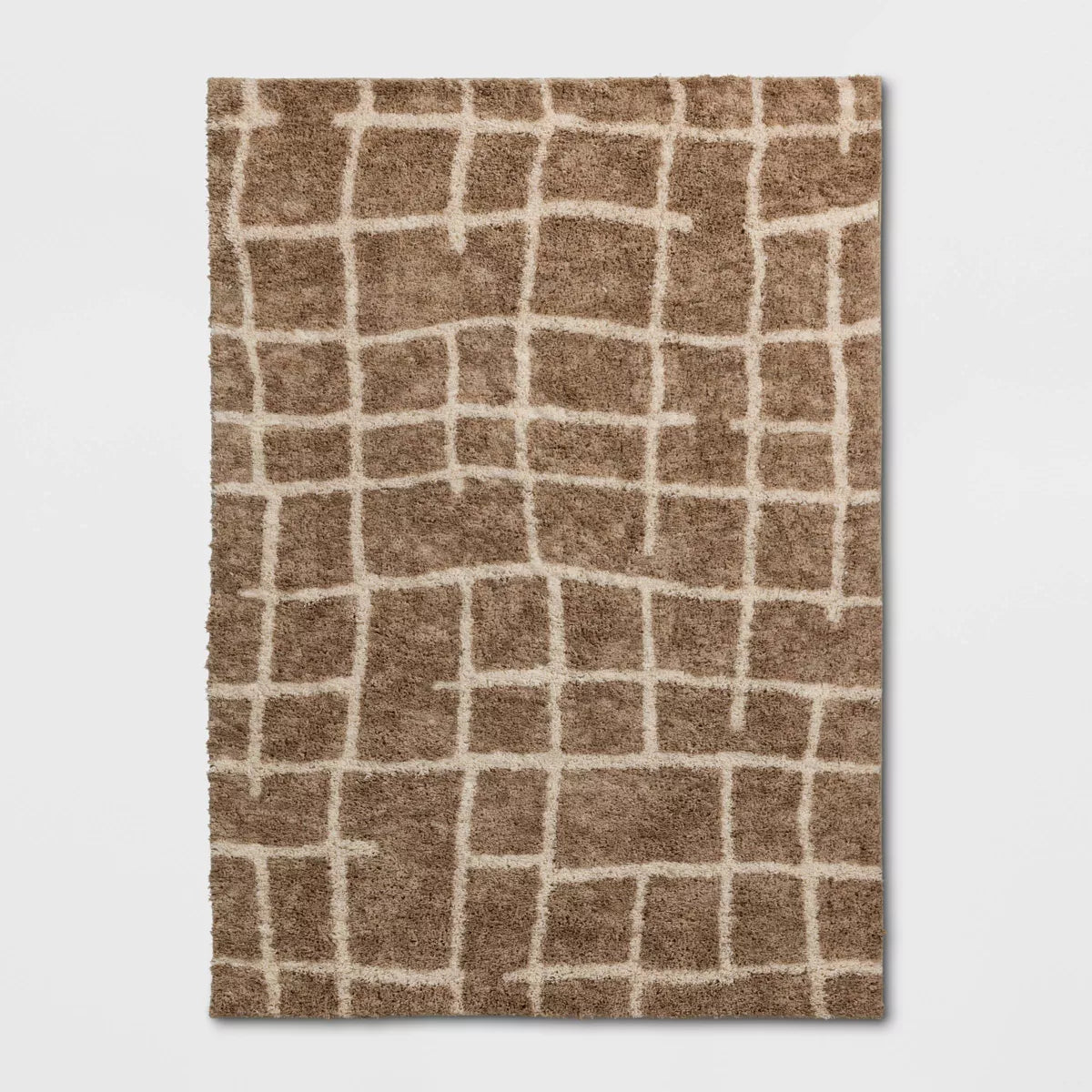 Broken Grid Shag Area Rug 5'x7'