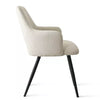 Edwin Arm Dining Chair, Boucle Dining Chairs With Arms with Black Legs