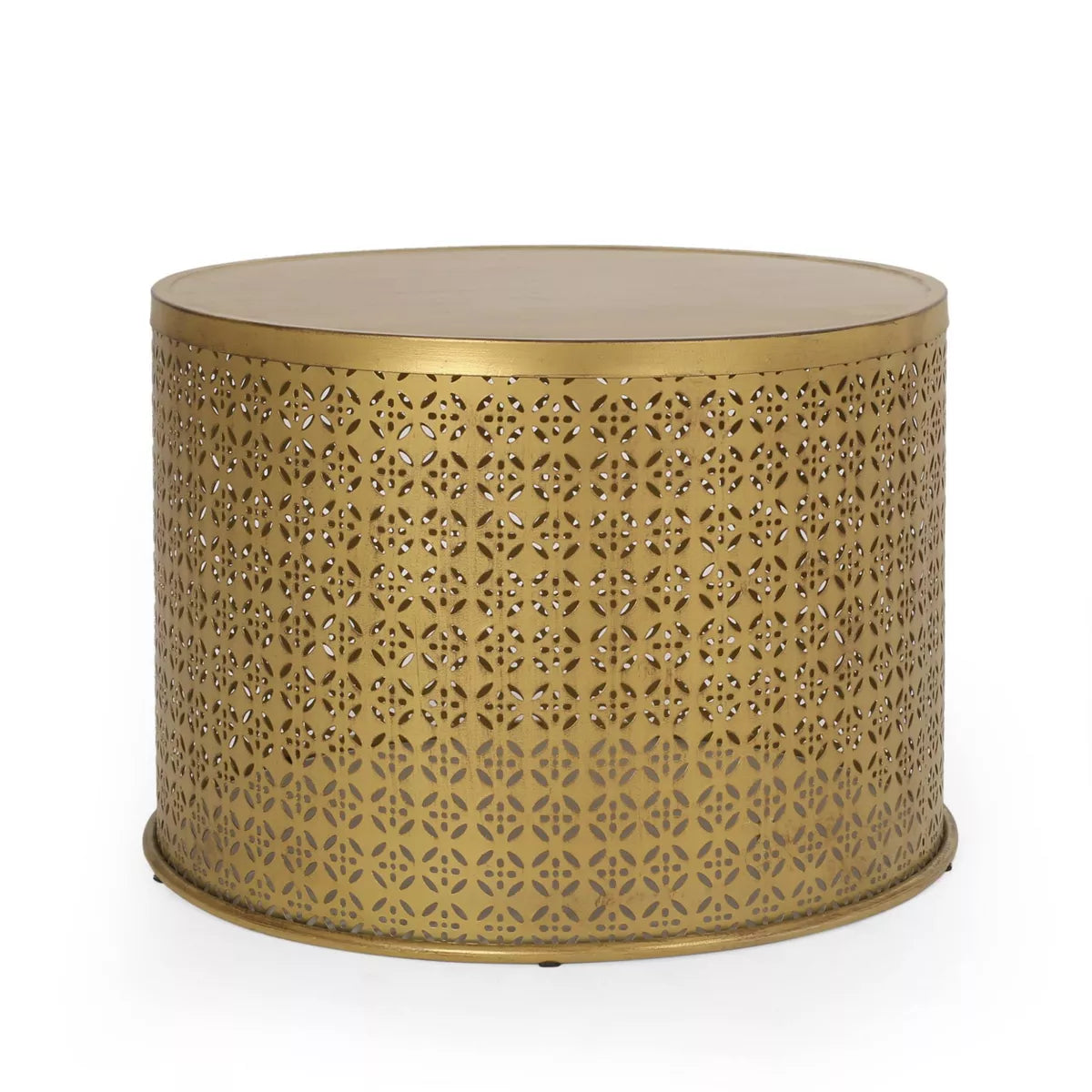 Noxon Boho Lace Cut Iron Coffee Table - Gold Brushed Brown SHOWROOM ITEM