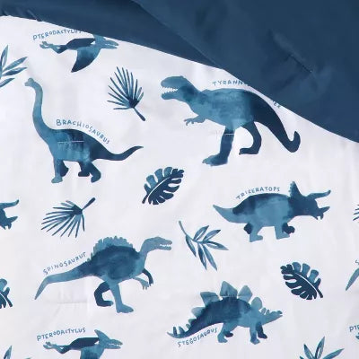 Dinosaur Value Multi-Piece Kids' Bedding Set Watercolor Blue - Twin