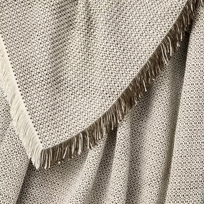 Woven textural Throw Brown / Cream