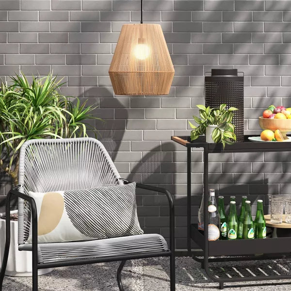 Fisher Stack & Wicker Outdoor Patio Chair, Rocking, Gray