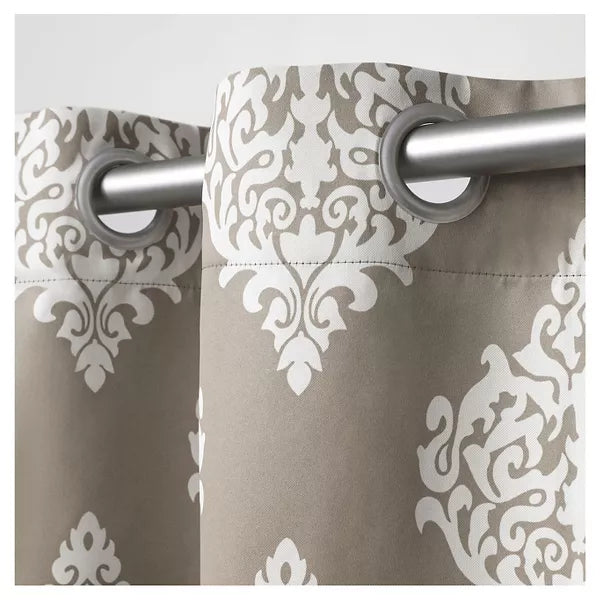 Pair Medallion Blackout Thermal Grommet Top Window Curtain Panels