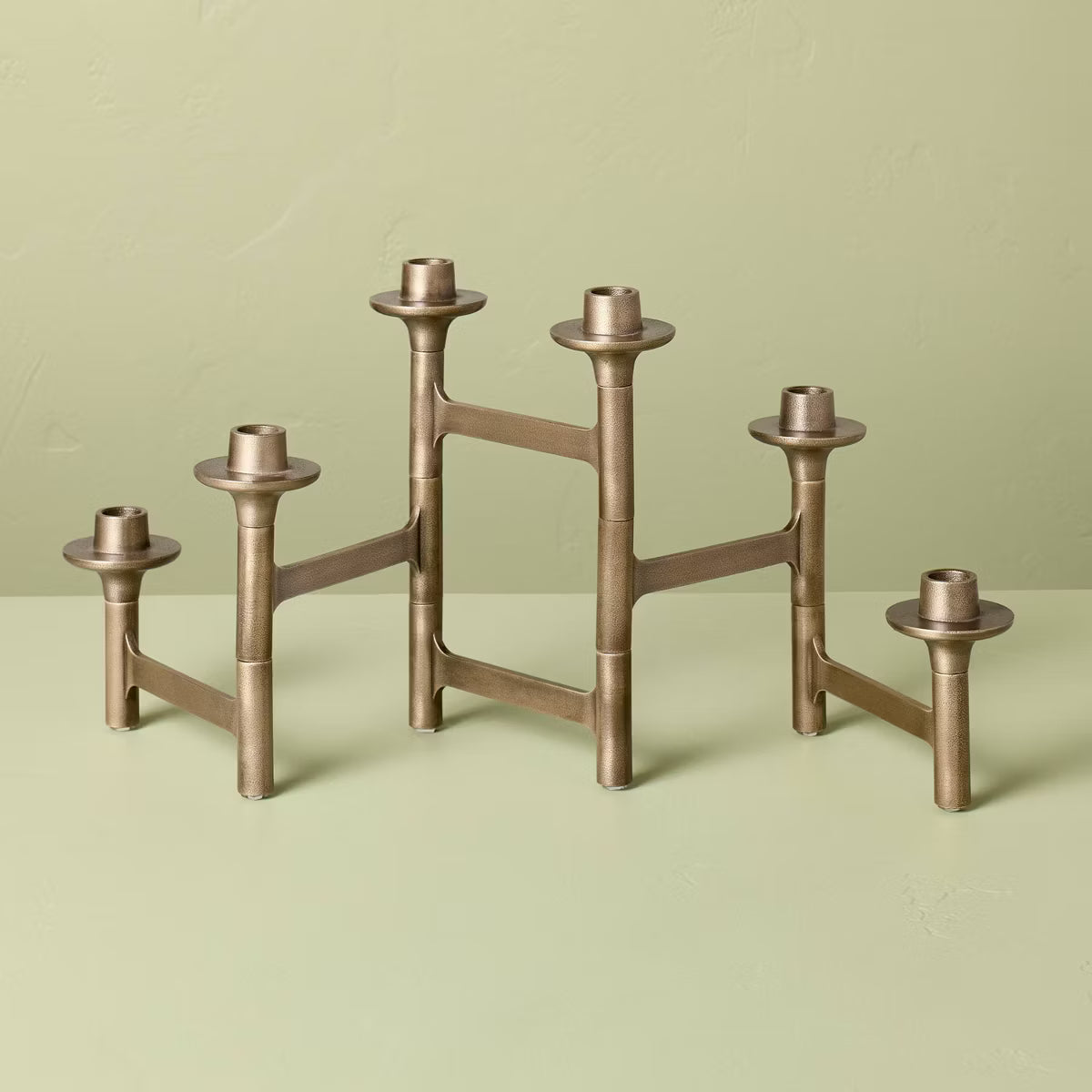 6ct Taper Adjustable Brass Candelabra SHOWROOM ITEM