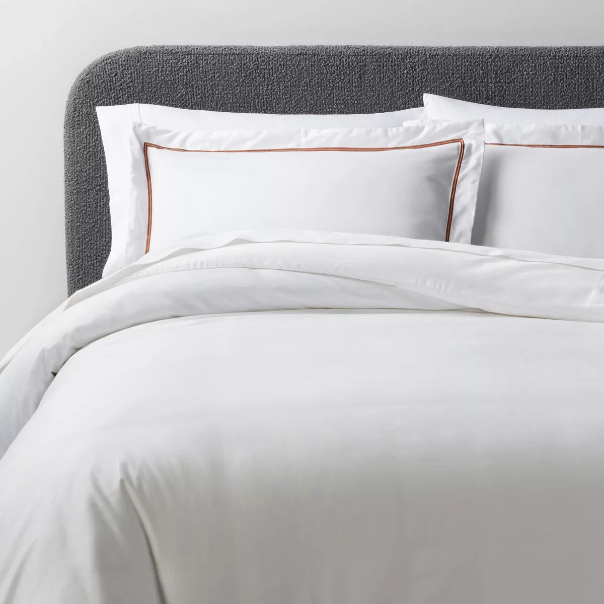 3pc Luxe Embroidered Border Duvet Cover and Sham Set King
