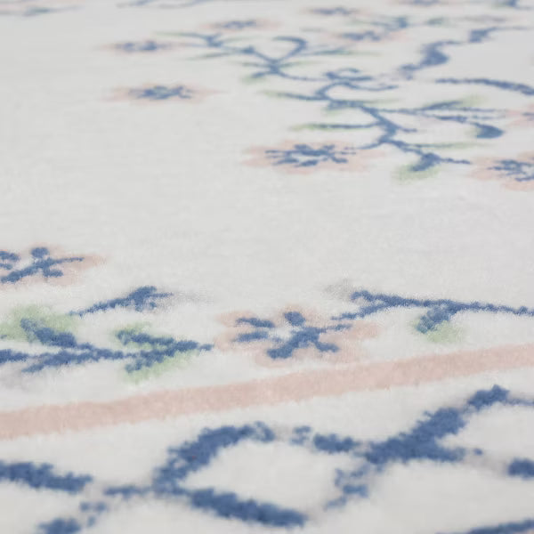 Lattice Border Floral Woven Area Rug Cream 4'x6'