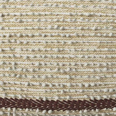 Branchville Square Pouf Cream Boucle - Transitional Style, No Assembly, Cotton & Wool Blend
