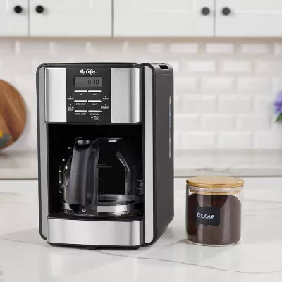12-Cup Programable Coffee Maker Black/Stainless Steel: Drip, Automatic Shut-Off, Dishwasher-Safe Parts