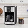 12-Cup Programable Coffee Maker Black/Stainless Steel: Drip, Automatic Shut-Off, Dishwasher-Safe Parts