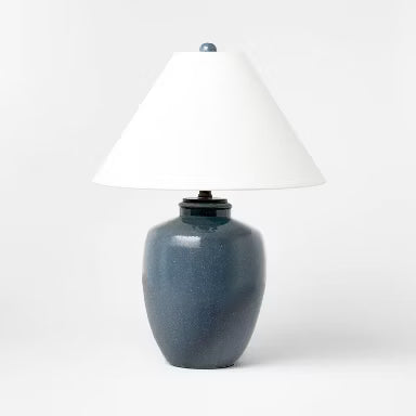 Large Blue ceramic Table Lamp-SHOWROOM ITEM