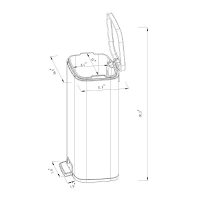 Rectangular Step Trash Can