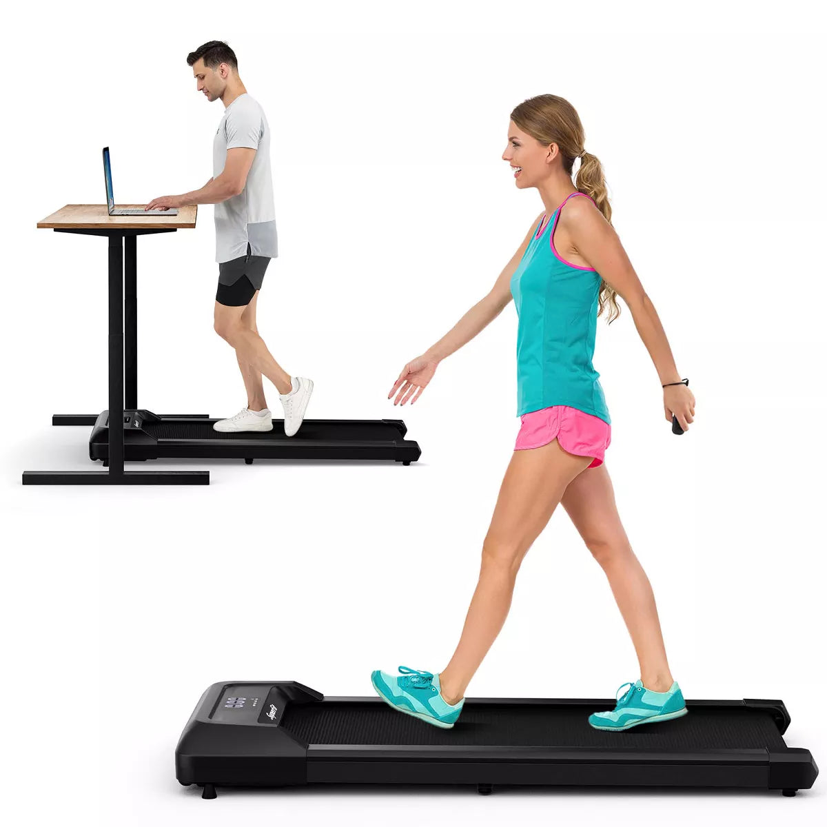 SuperFit Walking Pad Under Desk Treadmill with Remote Control and LED Display