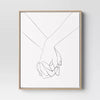 (Set of 2) Hands Framed Canvas - Modern Wall Art, Vertical Orientation, Sawtooth Back