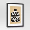 (Set of 2) Vase Set I and II Framed Decorative Wall Art Set with Mat -  Modern Bohemian Style