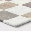 Checkered Woven Flatweave Area Rug White