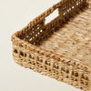 Natural Woven Rectangular Tray with Handles -  Artisanal, Farmhouse Style, Indoor/Outdoor Use