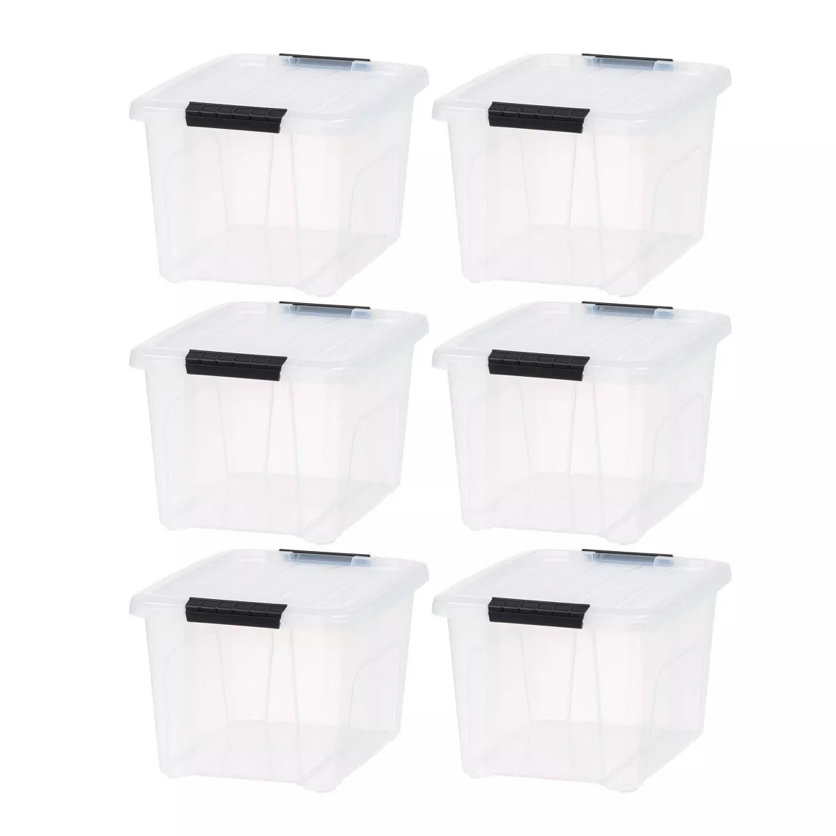 Storage Bin with Lid and Secure Latching Buckles