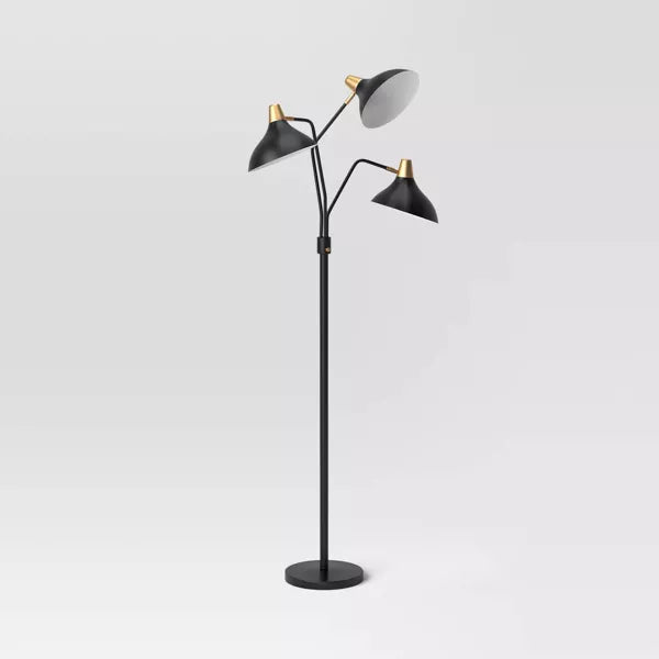 3-Head Floor Lamp Black