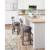Caitbrook Counter Height Barstool Gray - Polyester Upholstery, Nailhead Trim, Swivel Seat