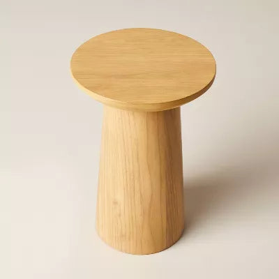 Wooden Round Pedestal Accent Drink Table