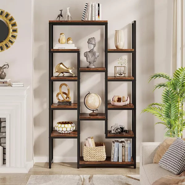 6-Tier Bookshelf, Industrial Book Display Rack