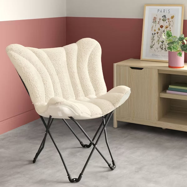 Butterfly Chair Faux Shearling Cream