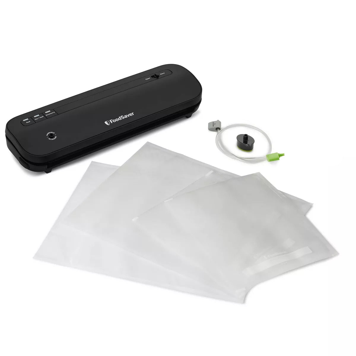 Space-Saving Vacuum Sealer with Bags Black