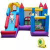 5-In-1 Inflatable Bounce Castle with Basketball Rim & Climbing Wall