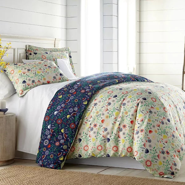 Boho Bloom Oversized Reversible Comforter Set - Twin/Twin XL
