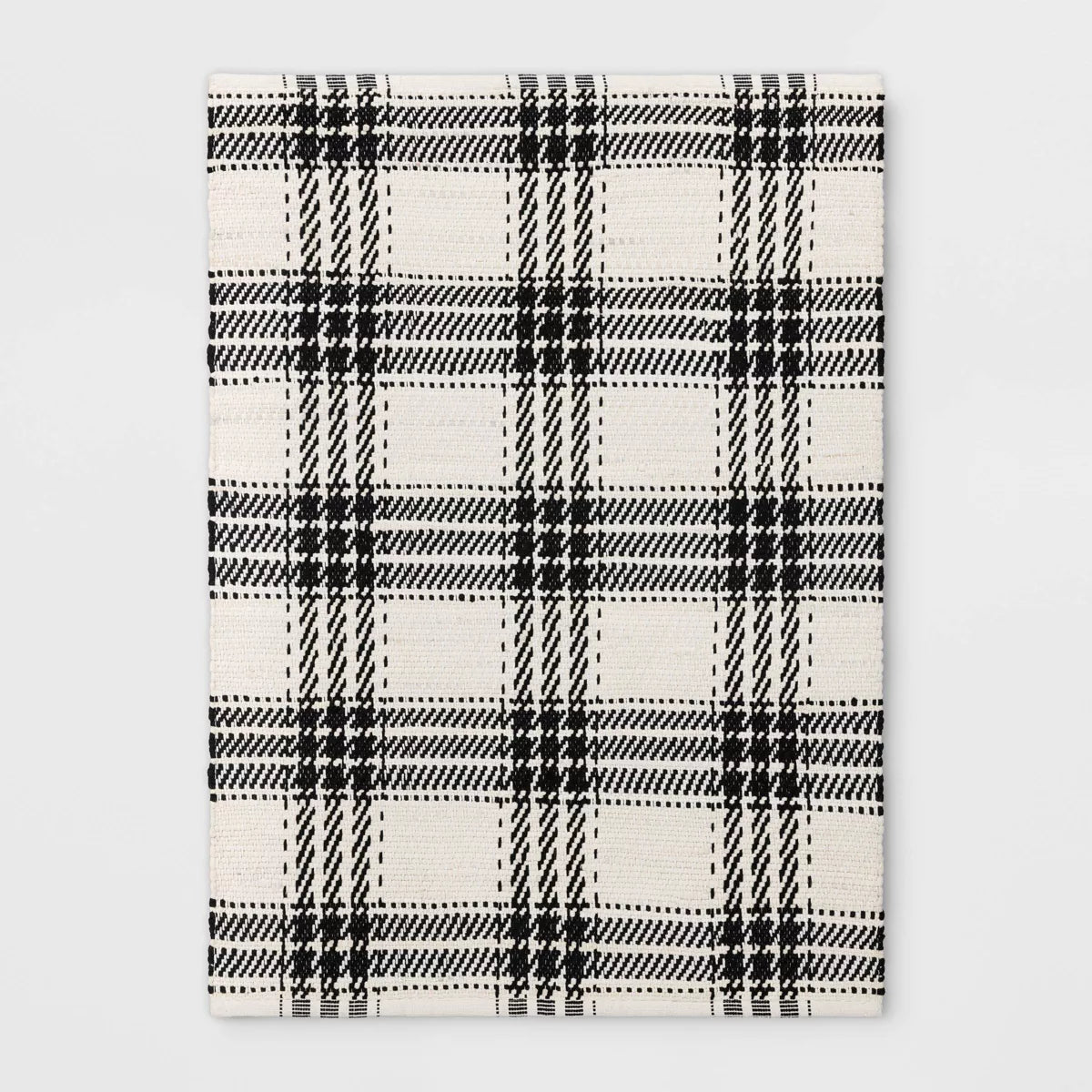 4'x5'6" Plaid Chindi Handwoven Area Rug