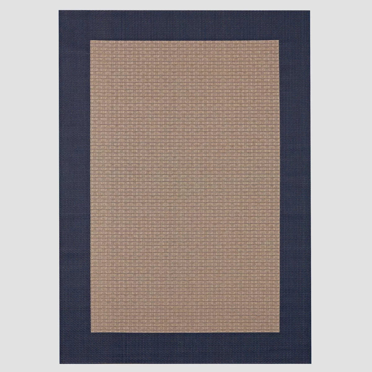 9'2"x12' Frame Outdoor Rug Navy - Weather-Resistant, UV-Protected Area Rug