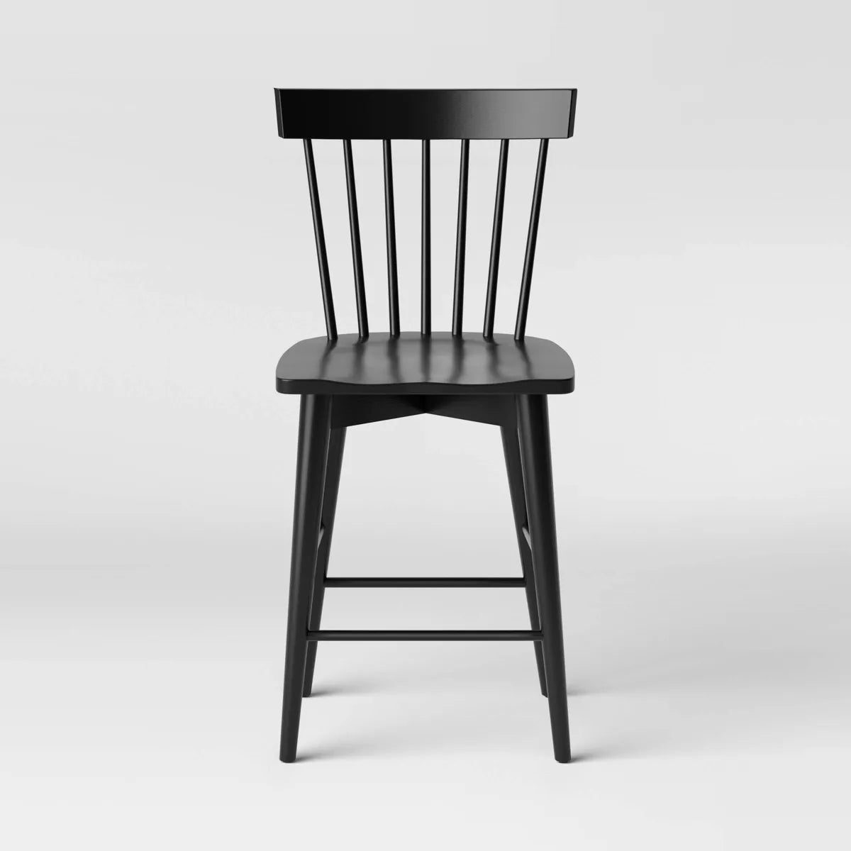 Windsor Counter Height Barstool Hardwood Black