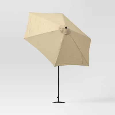 9' Round Outdoor Patio Market Umbrella with Black Pole
