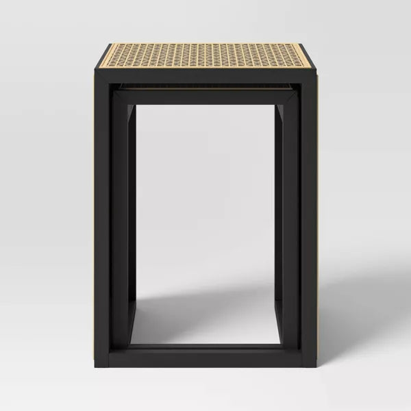 Nesting Accent Table Black/Natural 1-Piece