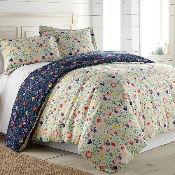 Boho Bloom Oversized Reversible Comforter Set - Twin/Twin XL